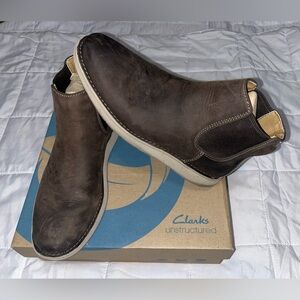 Clarks UN Larvik Top Boot Brown Oily Suede Leather US Men's Size 8M